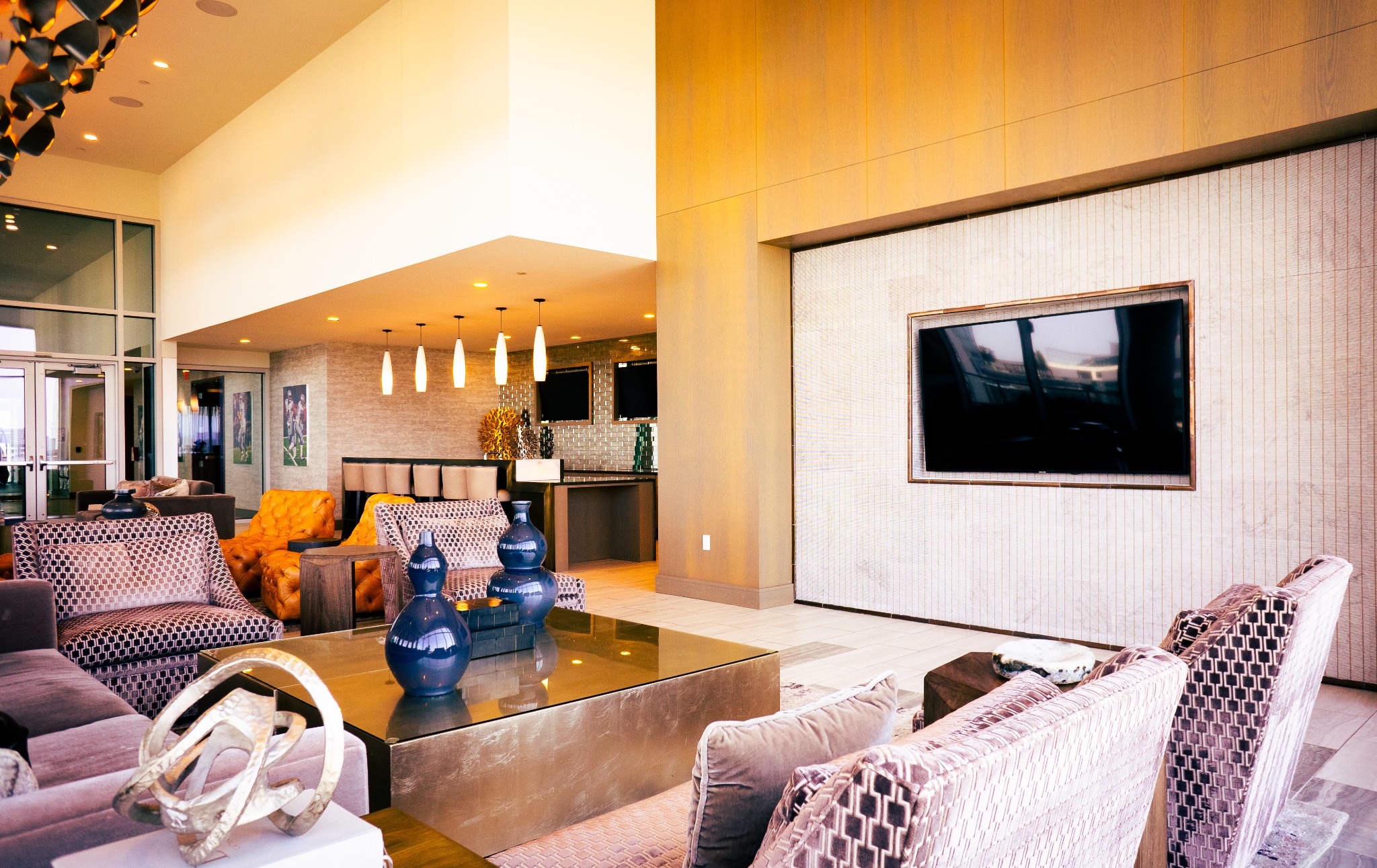 Luxury resident lounge with television
